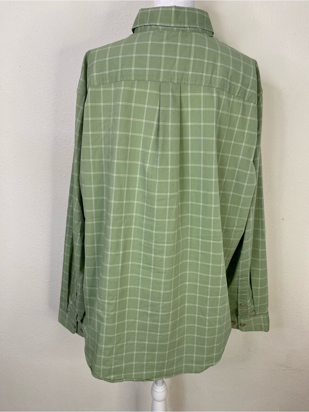 Eddie Bauer Classic Green Plaid Button-Down Shirt XL Outdoors Dadcore Minimalist - Picture 2 of 15
